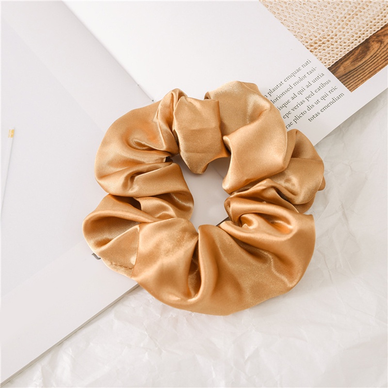 Dây Buộc Tóc Vải Satin Co Giãn Màu Trơn Dành Cho Nữ