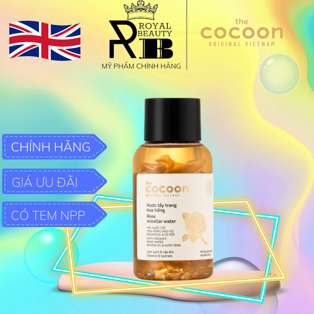 [Chính Hãng] Nước Tẩy Trang Hoa Hồng Cocoon Làm Sạch &amp; Cấp Ẩm 140ml Rose Micellar Water