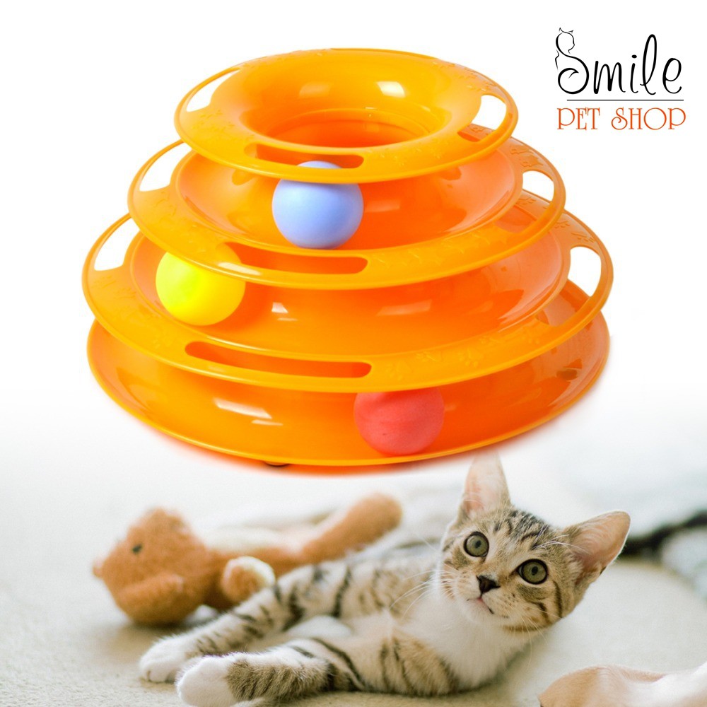 Đồ chơi tháp banh ba tầng cho chó mèo, thú cưng - Smile Pet Shop