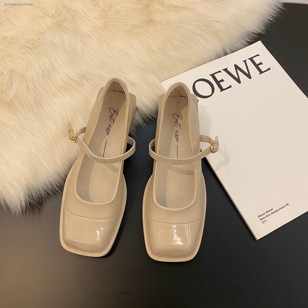 Giày da đế dày thời trang mùa xuân 2022 phong cách Pháp cho nữ