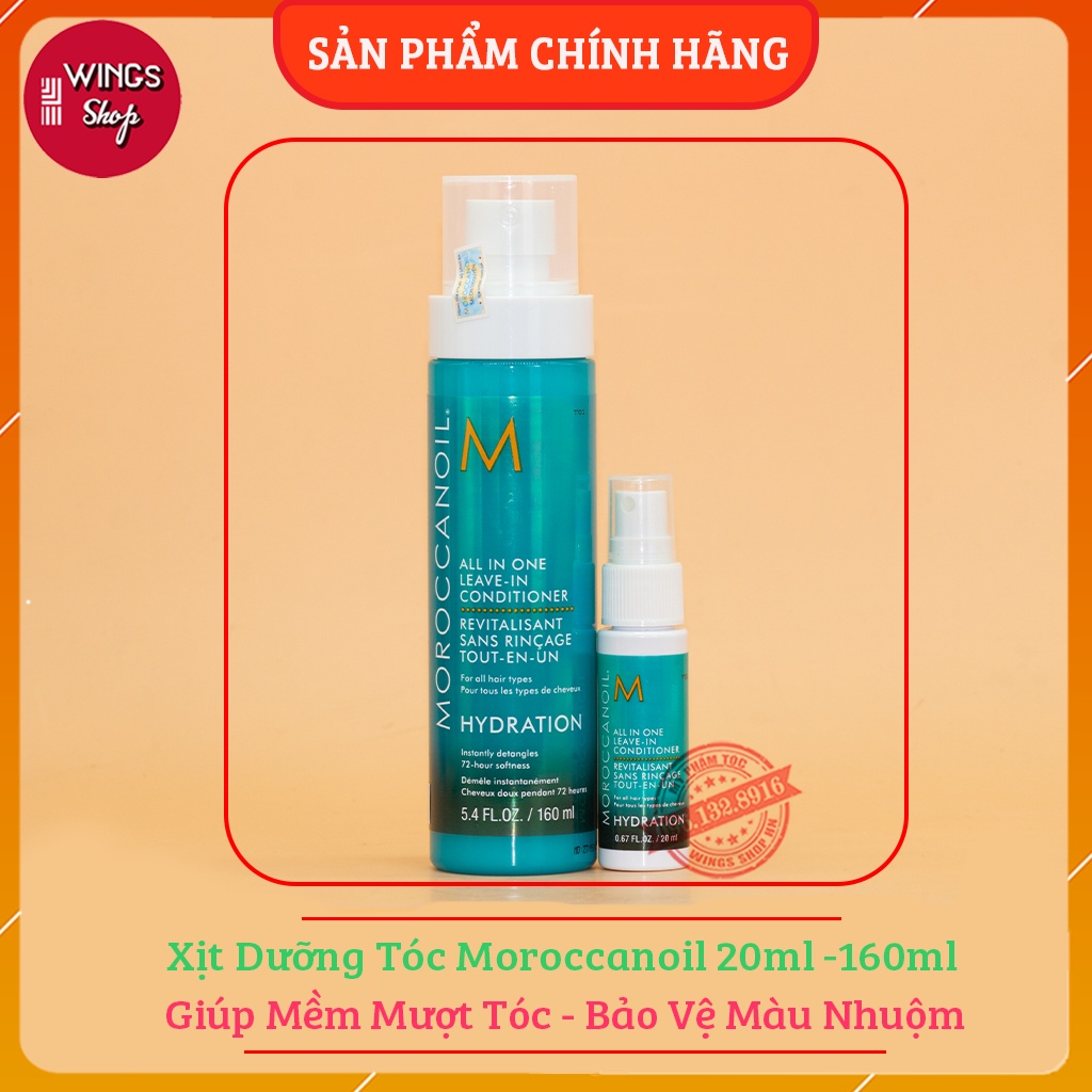 Xịt dưỡng tóc mềm mượt Moroccanoil All In One Leave-In Conditioner 20ml -160ml | Wings Shop