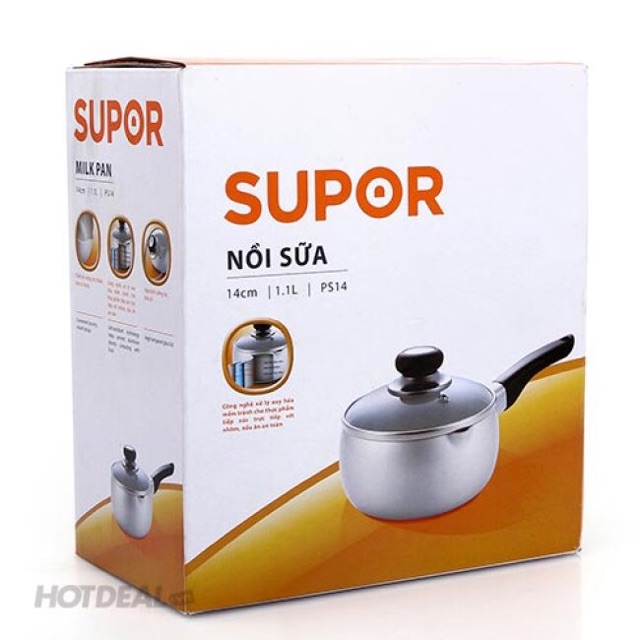 Nồi Sữa Hợp Kim Nhôm Oxy Hóa Mềm Supor PS14