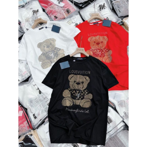 Áo phông đính đá rộng dấu quần, cotton mát mịn, túi zip xịn, tem mác đủ