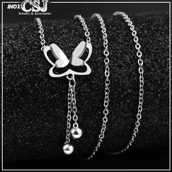 Dây Chuyền Con Bướm gắn bi tròn