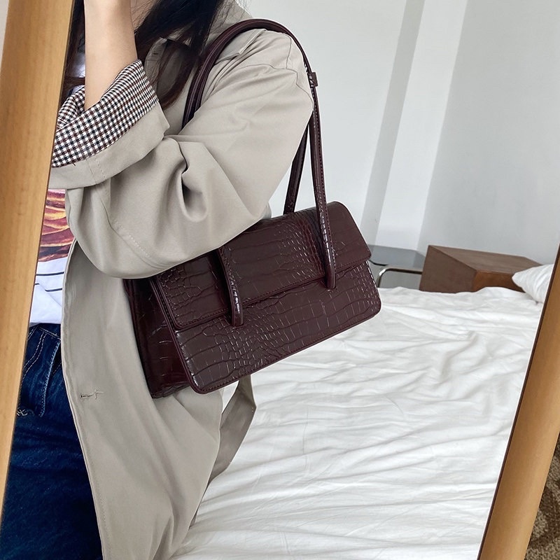 Túi xách đeo vai xách tay nữ 2 màu nâu và đen