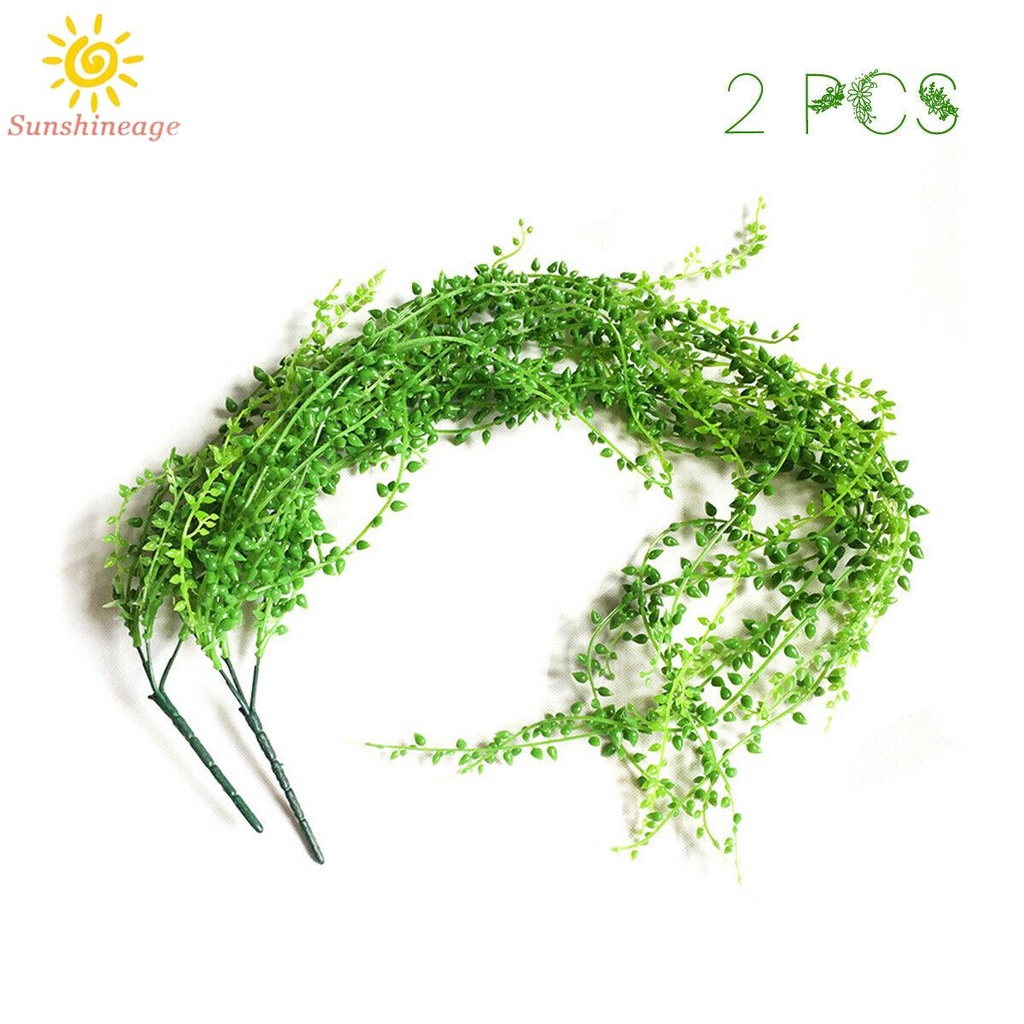 2Pcs Artificial Hanging Vine Leaf Silk Garland Plants Home Wedding Party Decoration
