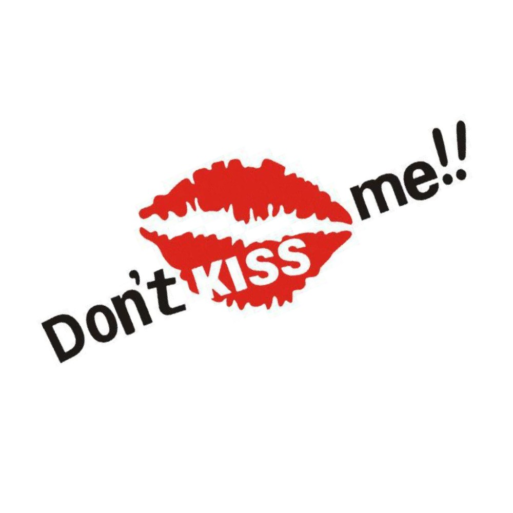 Sticker transfer hình dán trang trí Xe hơi Ô tô Sticker Factory - DON'T KISS ME MÔI ĐỎ size 7x19cm