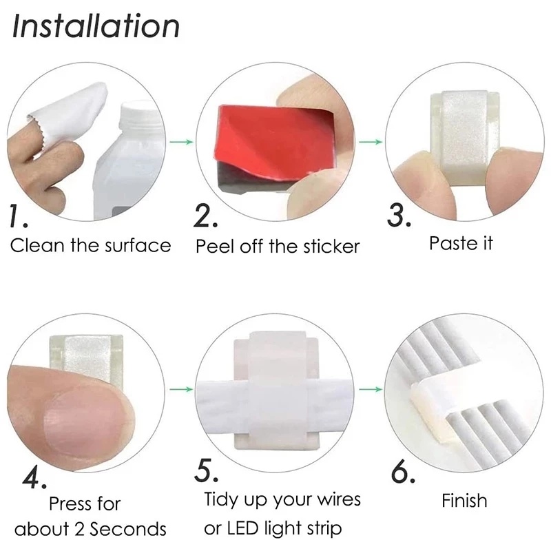 Set 10 Kẹp Cố Định Dây Đèn LED Đa Năng Có Thể Tái Sử Dụng Cho Nhà Ở/Xe Hơi