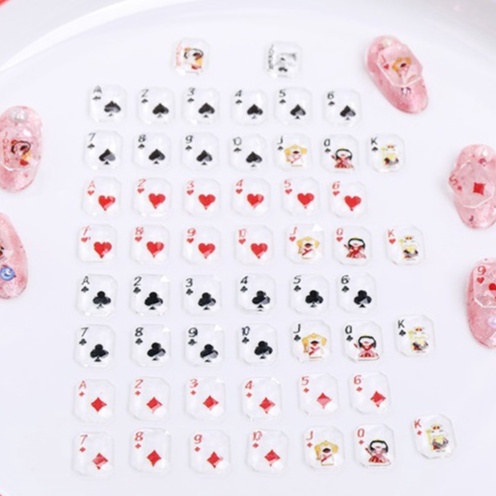 Charm Lá Bài Tây Tết 2022 | Đá Pha Lê Trang Trí Móng