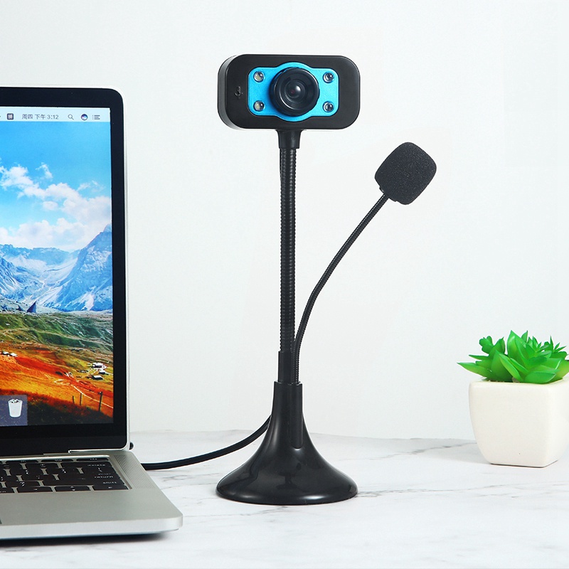 Webcam USB 4 bóng đèn LED độ phân giải cao kèm mic cho Skype Youtube | BigBuy360 - bigbuy360.vn