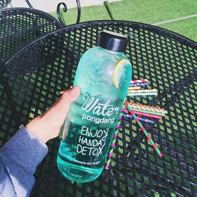 Bình nhựa cao cấp đựng nước và các loại detox loại 1000ml có túi đựng