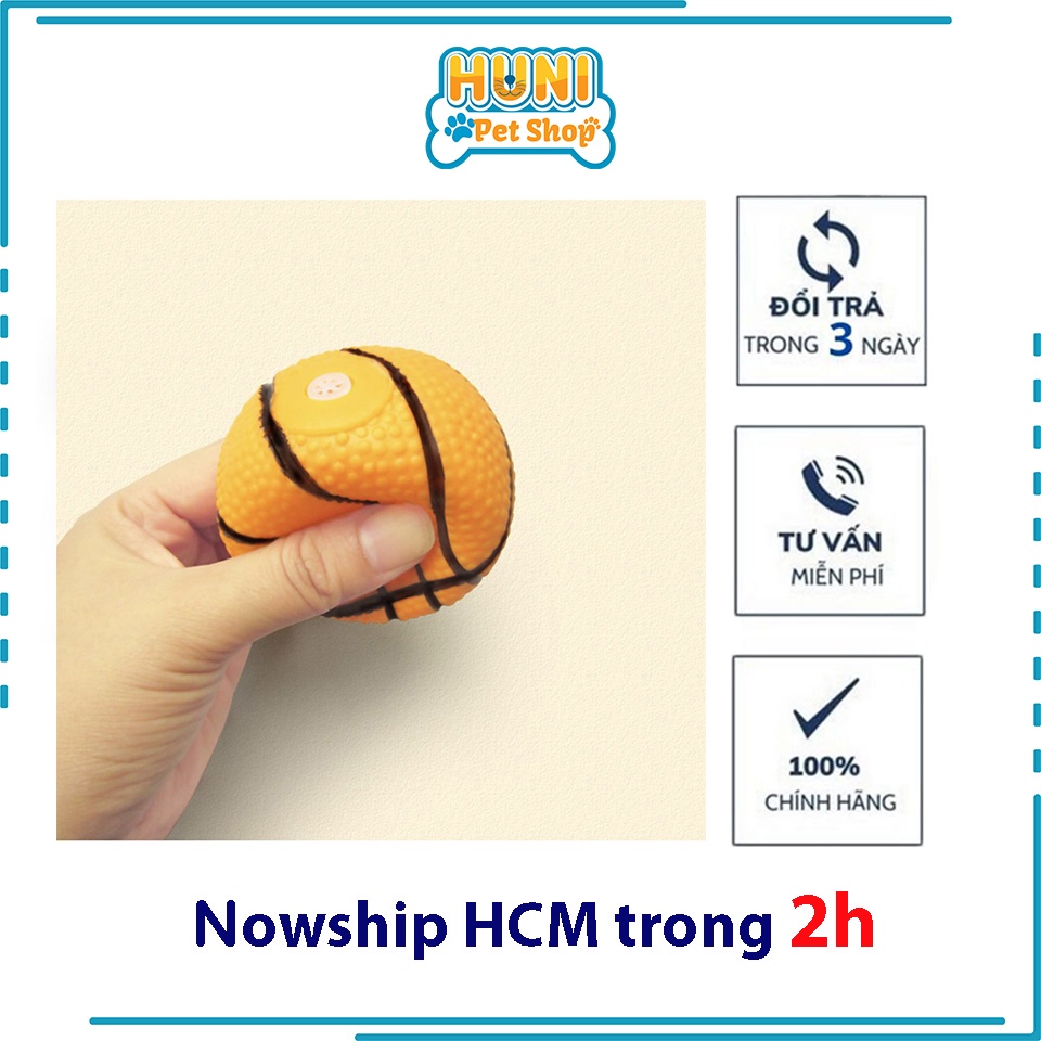 Đồ chơi cho chó gặm hình banh bóng rổ có kèn phát ra tiếng kêu đồ chơi cho chó con - Huni petshop