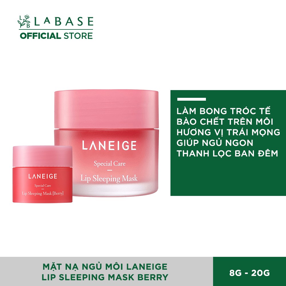 [Mã SKAMPUSH9 giảm 10% đơn 200K] Mặt nạ ngủ môi Laneige Lip Sleeping Mask Berry 3gram-20gram