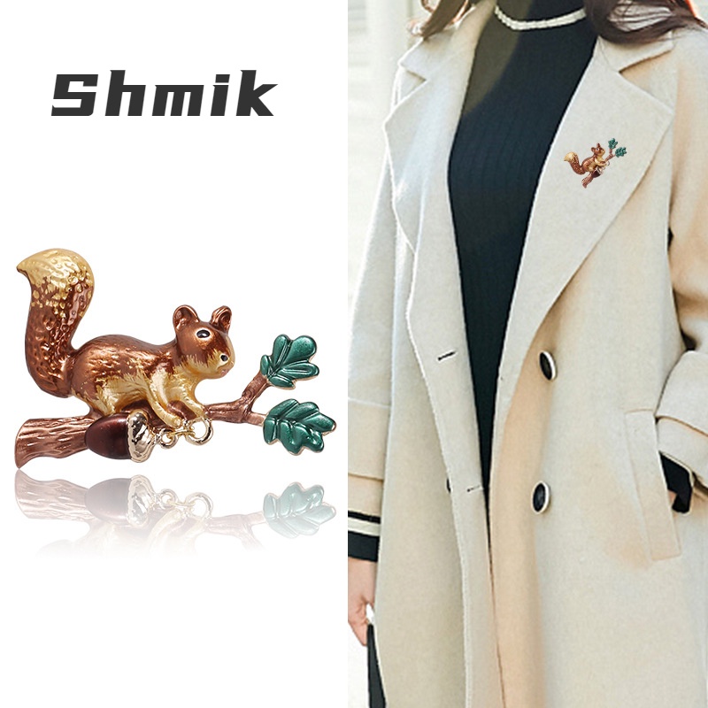 Ghim Cài Áo Hình Sóc Bằng Hợp Kim Tráng Men 2022 Thời Trang