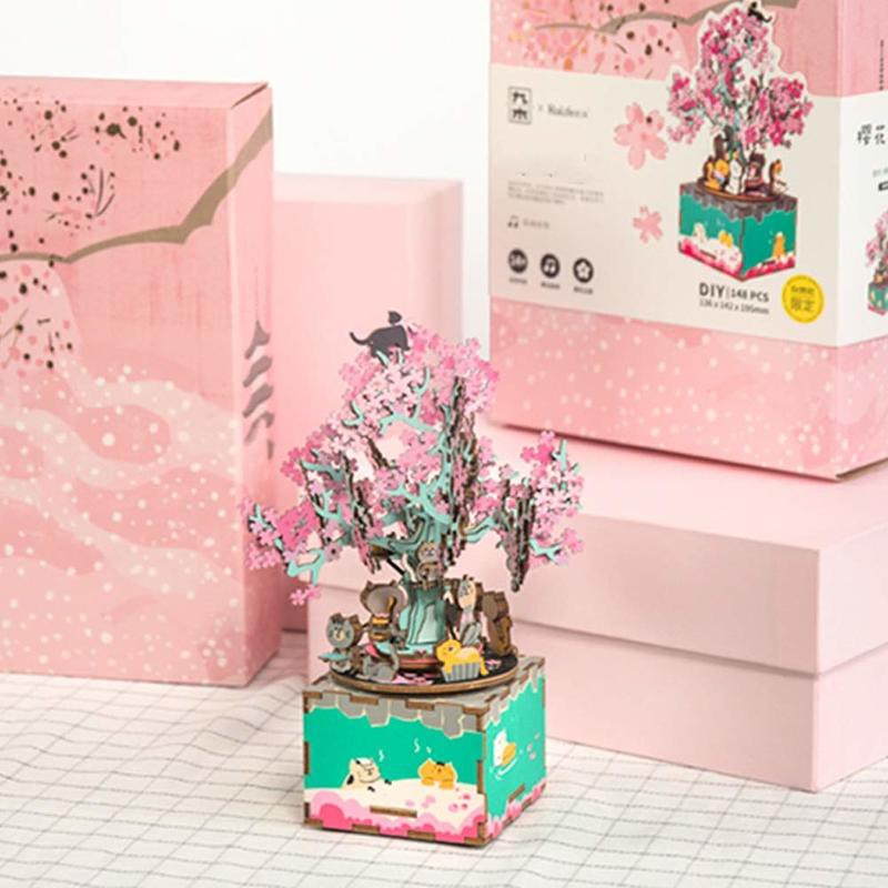 [BẢN XUẤT KHẨU TIẾNG ANH] Mô hình Hộp nhạc Cherry Blossom Tree AM409 Music Box