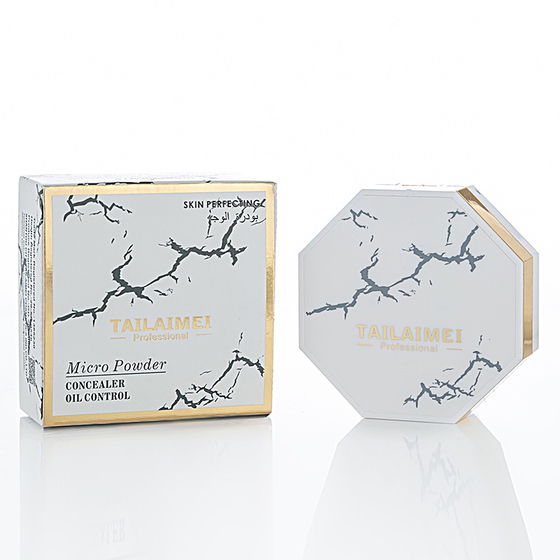 [Hàng mới về] Phấn che khuyết điểm kiểm soát dầu lâu trôi thiết kế vỏ họa tiết cẩm thạch hợp thời trang