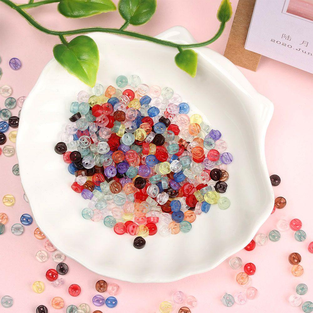 Set 50 Nút Nhựa 5mm Trong Suốt Nhiều Màu Cho Búp Bê