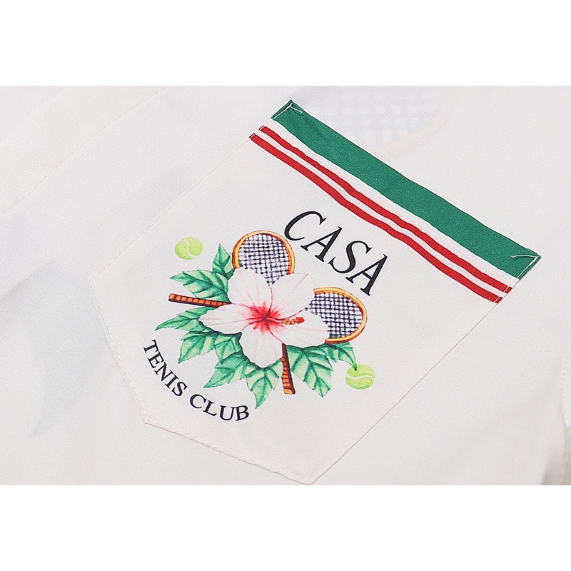 Áo Sơ Mi Tay Ngắn In Chữ Vợt Tennis Casablanca Cá Tính