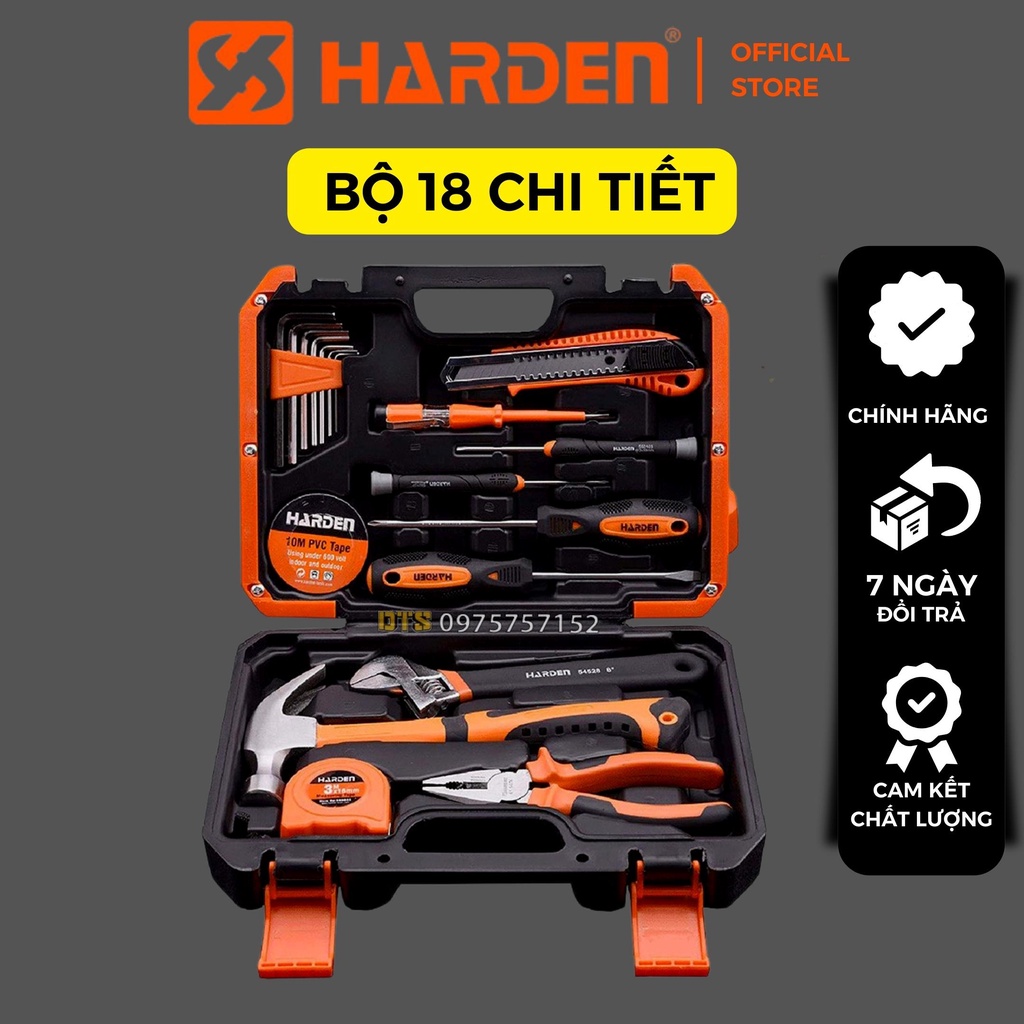 Bộ dụng cụ sửa chữa đa năng cao cấp 18 chi tiết HARDEN