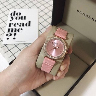 Đồng hồ nữ GUOU dây da đính đá GVĐ04 - Hồng