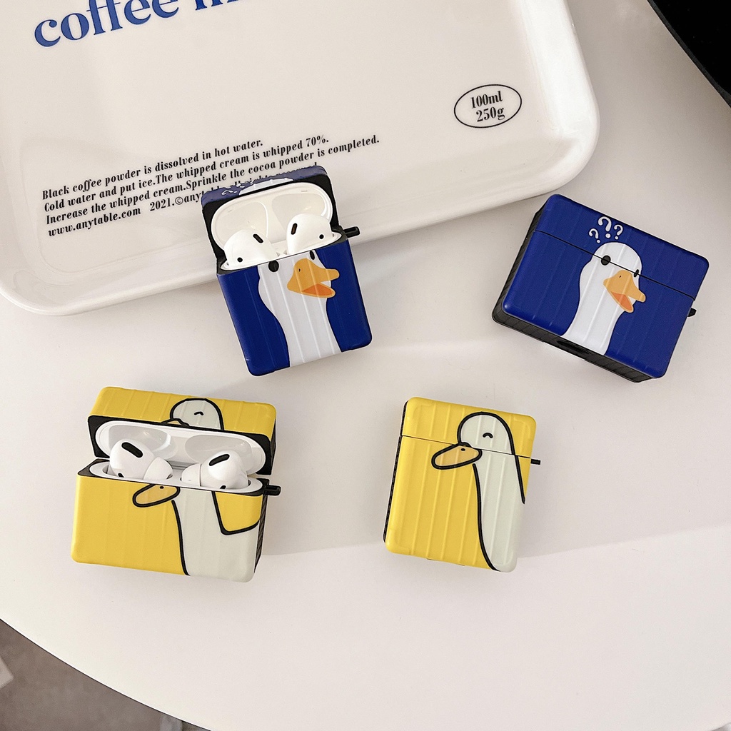 Vỏ Bảo Vệ Hộp Sạc Tai Nghe Airpods 3 Pro 2 3 Họa Tiết Hoạt Hình Dấu Hỏi Và Vịt Dễ Thương Ốp