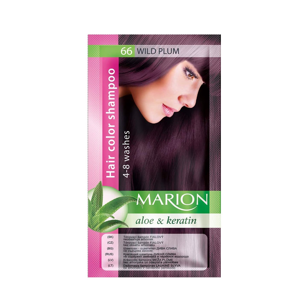 [Màu đỏ mận Wild Plum] Dầu gội nhuộm tóc Marion hair color shampoo