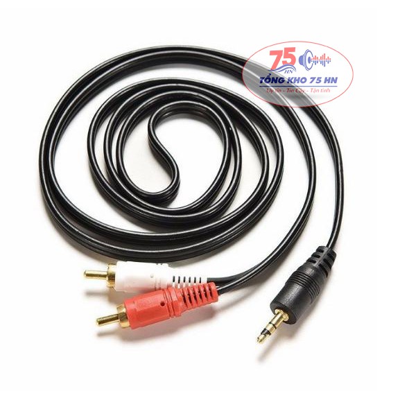 Dây loa 1 đầu 3.5mm đưa ra 2 cổng RCA AV bông sen 1.5m