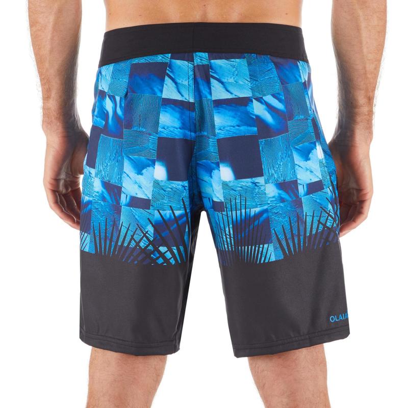 Quần short lướt ván tiêu chuẩn Decathlon OLAIAN 500 - Xanh dương Tropicsquare size 2XL