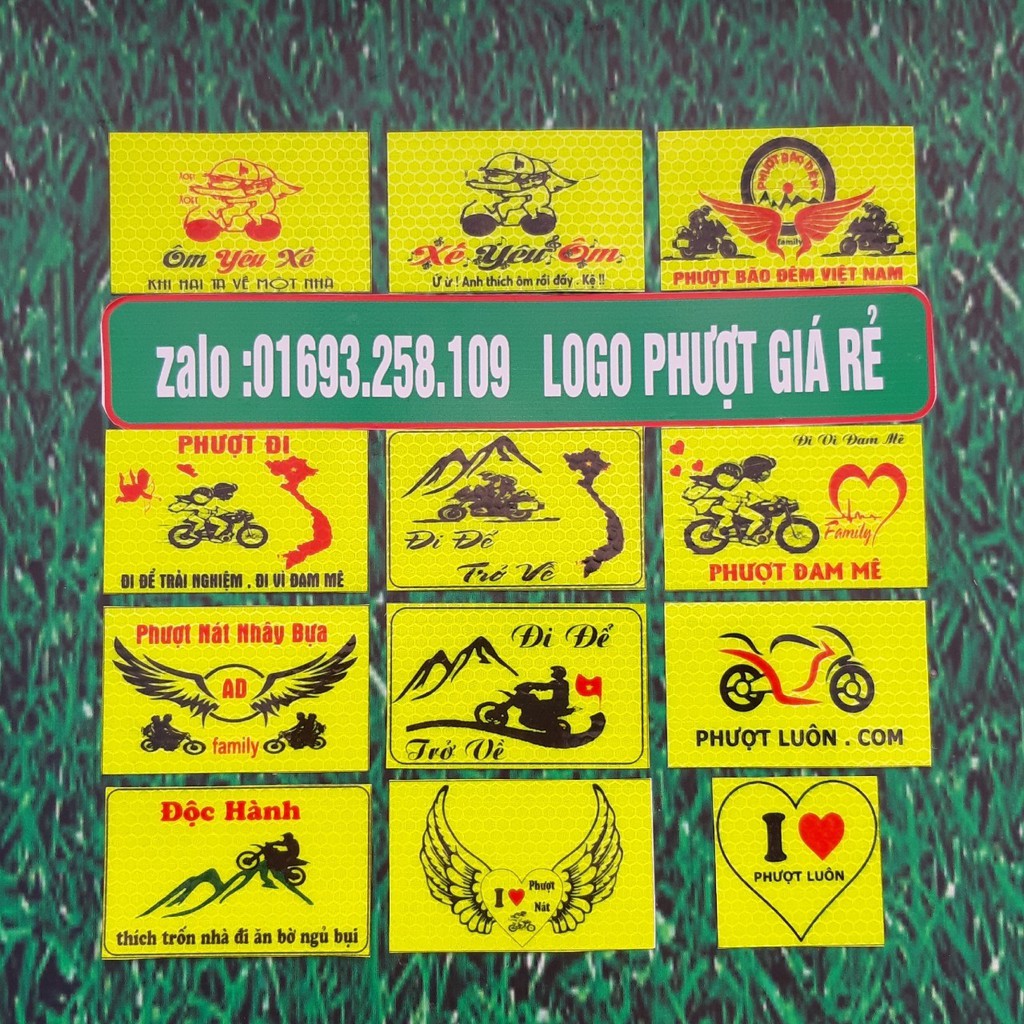 logo phượt 15 logo phản quang tem xe