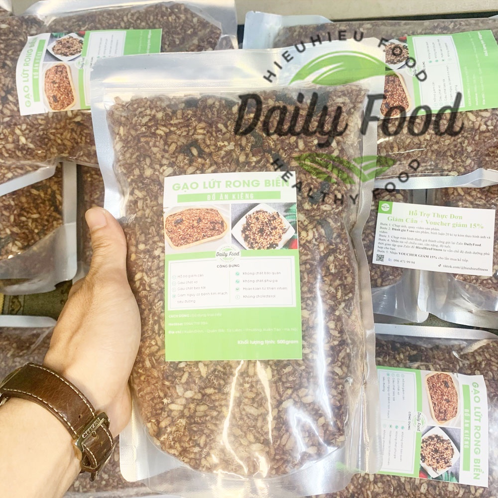 [Mã GROSALE giảm 10% đơn 150K] Gạo nứt sấy rong biển ăn kiêng giảm cân 500g Chính Hãng DailyFood