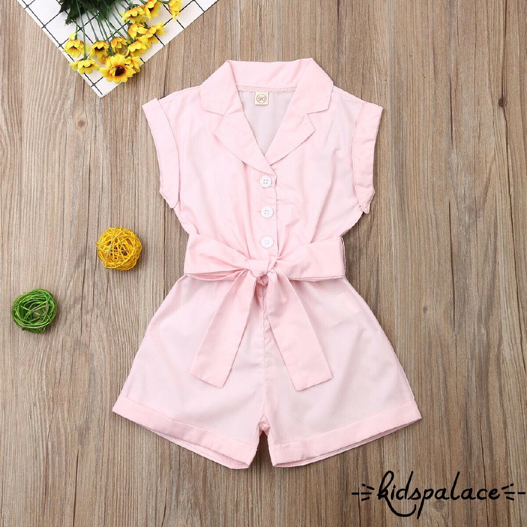 ♟Cute Baby Gilr Clothing Sleeveless Strappy Romper Jumpsuit Bodysuit