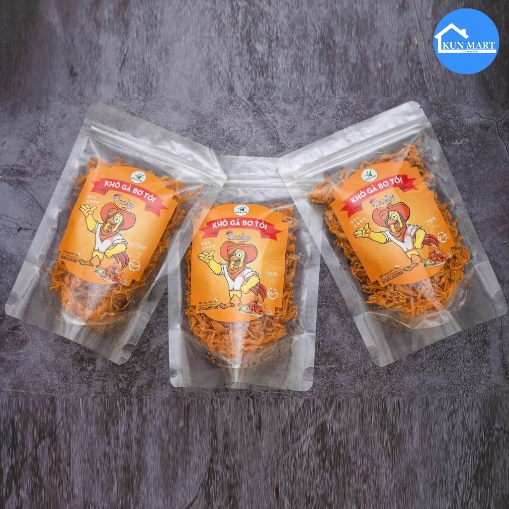 Khô gà  Khô gà bơ tỏi Cooky thơm ngon hấp dẫn túi (50g,120g).
