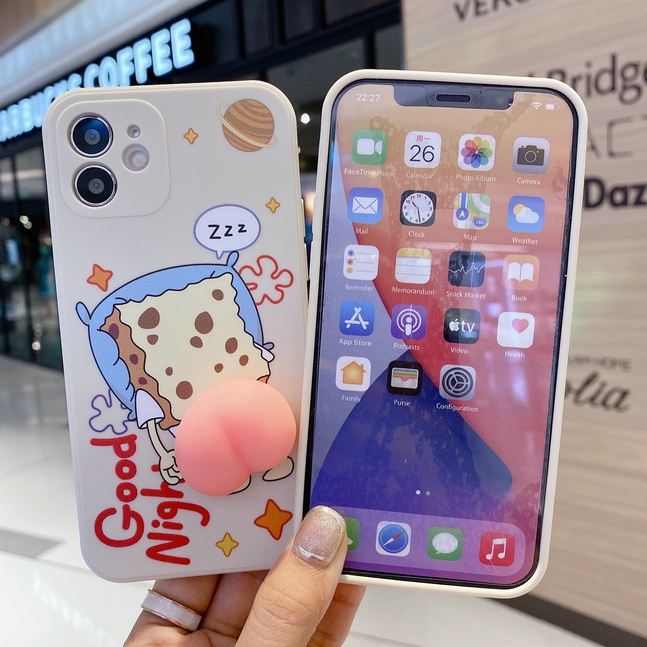 iPhone 12 11 Pro Max Xs X XR 6 6s 7 8 Plus 6p 7p 8p 6+ 6s+ 7+ 8+ SE 2020 Cute SpongeBob/Patrick Star Cartoon Soft Silicon Phone Case Full Back Cover