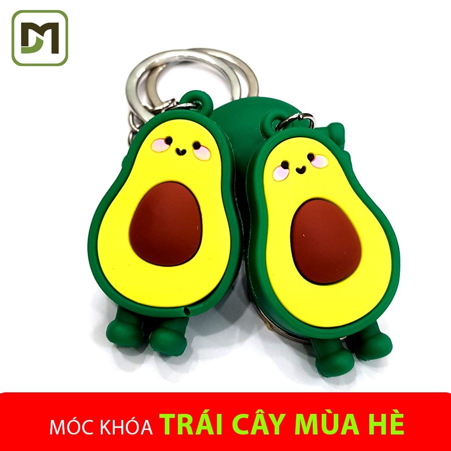 BST Móc khóa trái cây màu hè sầu riêng, bơ, cà rốt, dâu đỏ, xương rồng dễ thương nhựa cao cấp