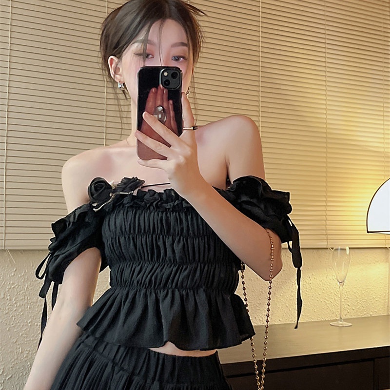 Áo Tay Ngắn Trễ Vai Thời Trang Mùa Hè Cho Nữ