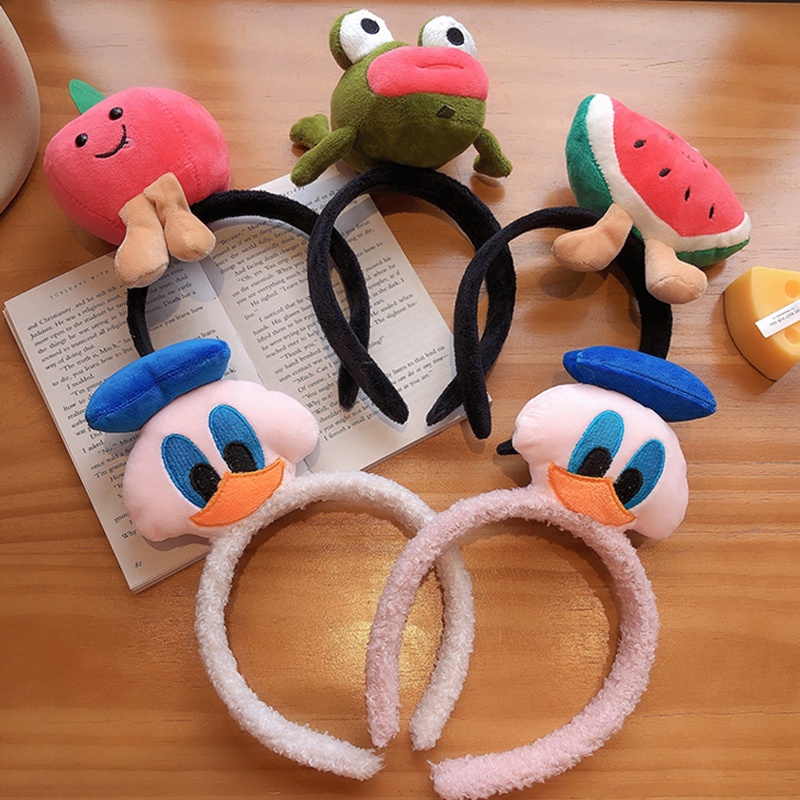 INS dễ thương hoạt hình động vật vui nhộn băng đô nam và nữ khủng long nhỏ vịt nhỏ thiết kế mô hình cá vàng