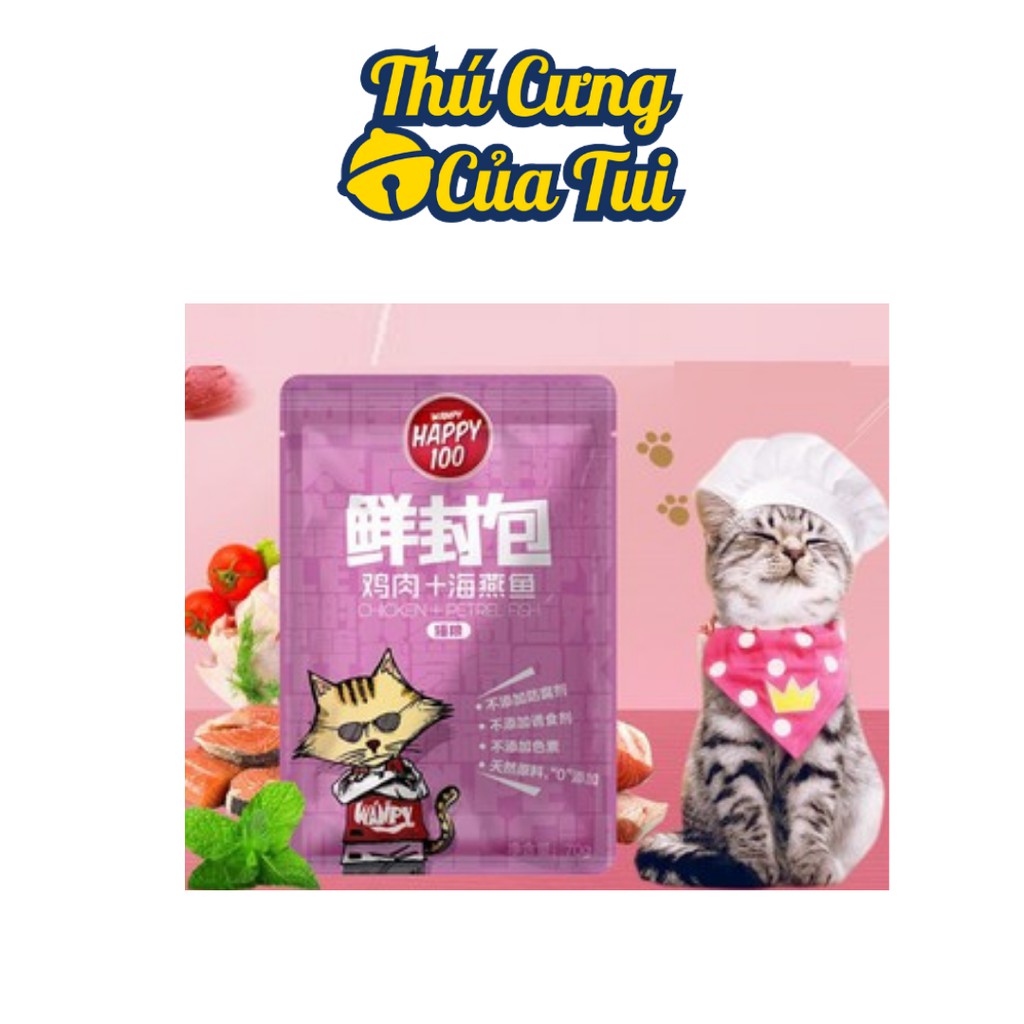 Hình ảnh Pate Ăn Dặm Dinh Dưỡng Cho Mèo Wanpy Happy 100 gói 70gr - Thú Cưng Của Tui #9