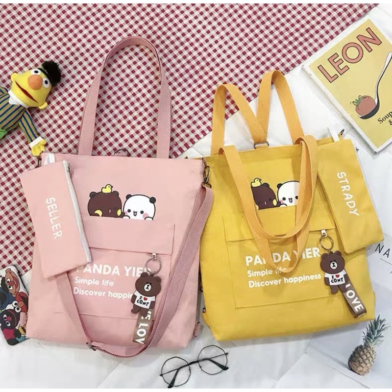 TOTE ĐEO 2 kiểu kèm bóp- Gấu thỏ kèm bóp- TT09