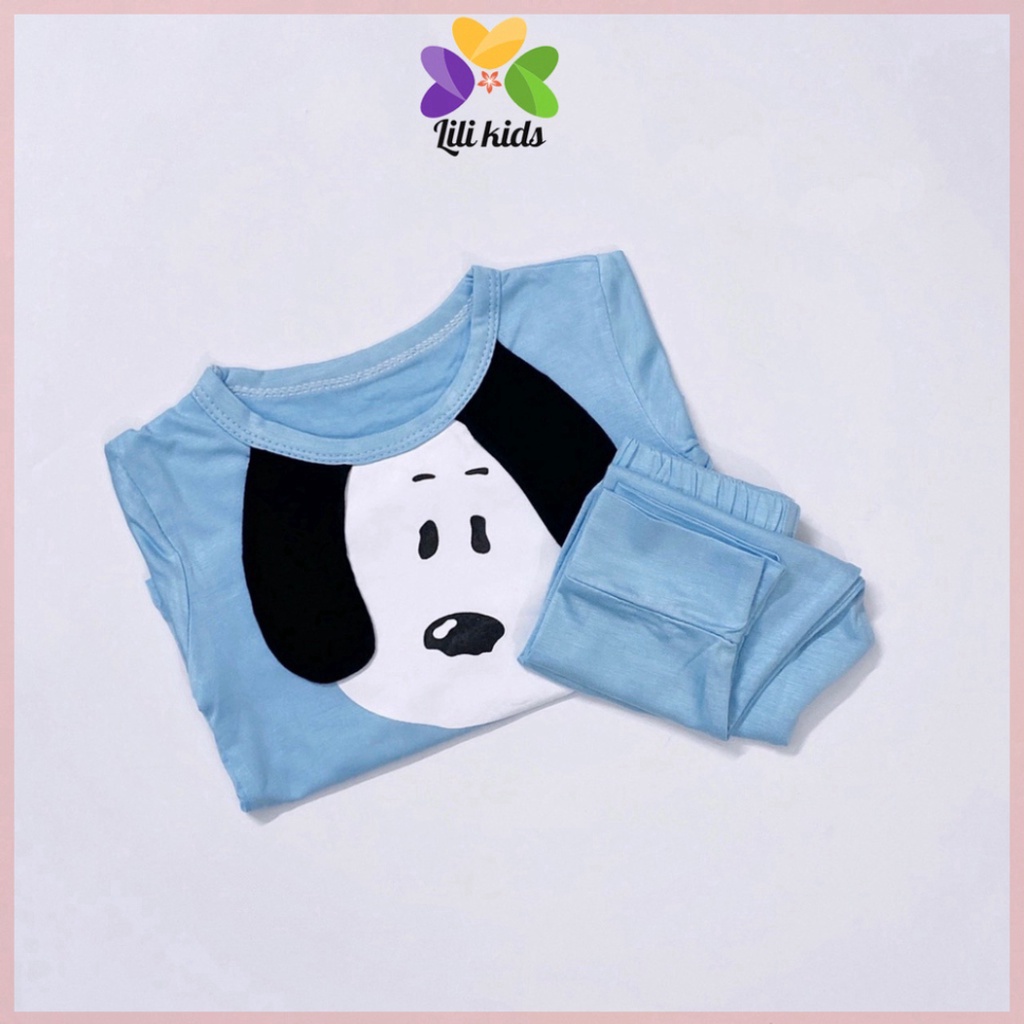 bộ dài tay cho bé gái và bé trai chất thun lạnh co dãn họa tiết đáng yêu cho bé từ 8-18kg LILIKIDS BDT05