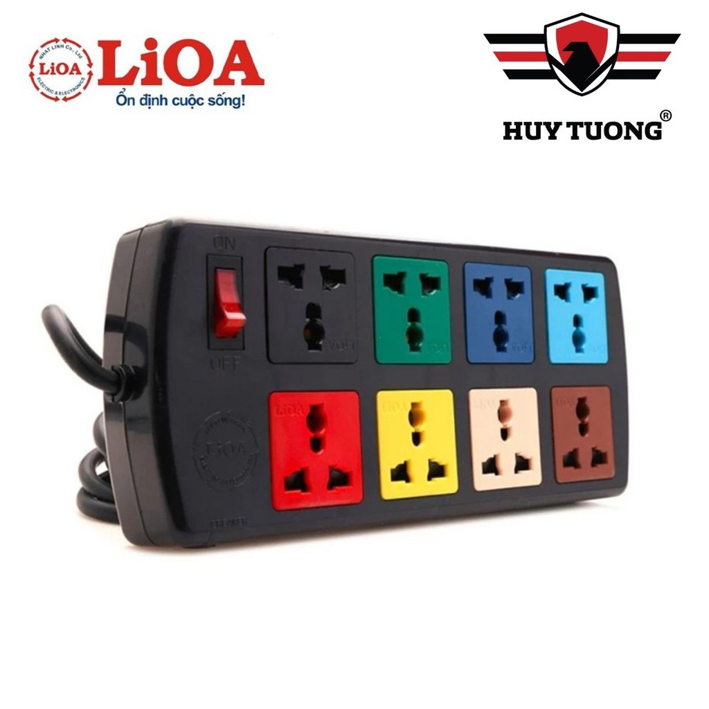 Ổ cắm điện LIOA 4 lỗ, 6 lỗ, 10 lỗ có công tắc, dây dài 3m/5m/10m