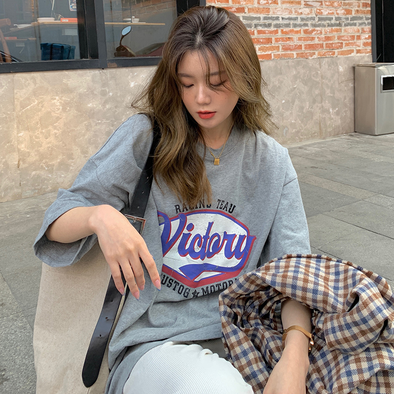 Áo Thun Nữ Ngắn Tay In Họa Tiết Phong Cách Hàn Quốc