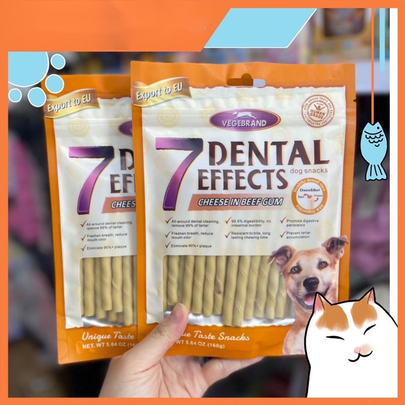 Thanh nhai cho chó 7 Dental Effects Cheese In Beef Gum
