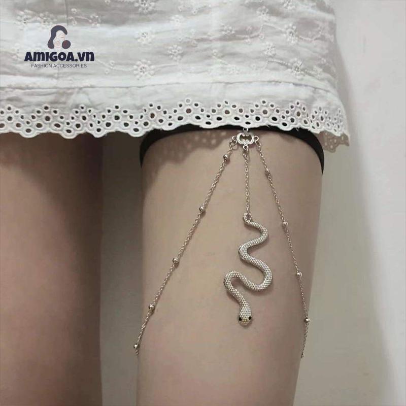 ✨✨Chuỗi dây đeo đùi nhiều lớp co giãn màu sắc quyến rũ thời trang cho nữ