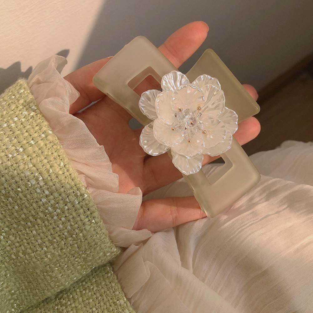 IVORY Kẹp Tóc Càng Cua Hình Cá Mập Bằng Acrylic Kiểu Retro Nhật Hàn Dễ Thương