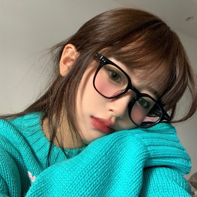 Mắt Kính Má Hồng Gọng Đen Đơn Giản Thời Trang Dành Cho Nữ