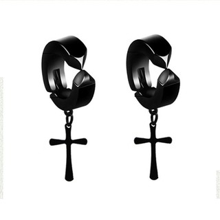 Combo 2 bông tai nam kẹp đen thánh giá không cần bấm lỗ - BT14-q53