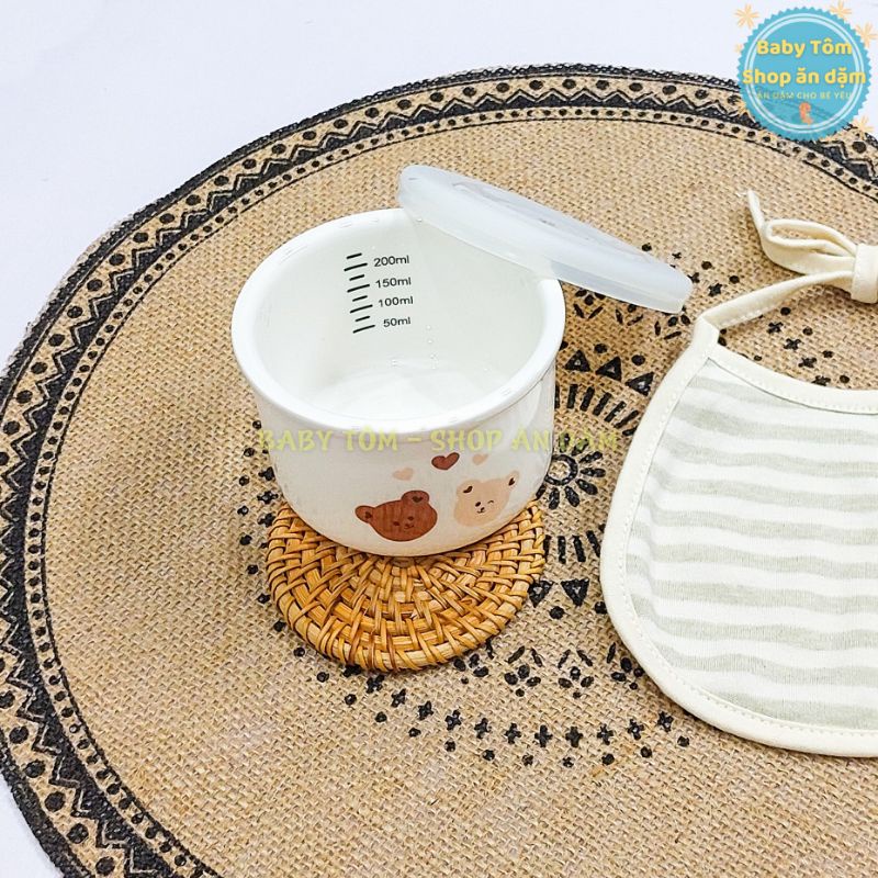 Hũ sứ,bát sứ ăn dặm cho bé,Baby Tôm,chén bát sứ an toàn,đáng yêu