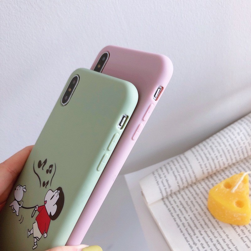 Ốp Lưng Đôi iPhone Chất Mềm Dẻo  Hình Shin Và Maruko Hoạt Hình Cute IPhone 6 6 plus 7 plus 8 8 plus x xs max 11 pro max