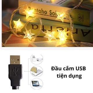 Đèn LED trang trí ngôi sao vàng ấm không nhấp nháy decor phòng ngủ