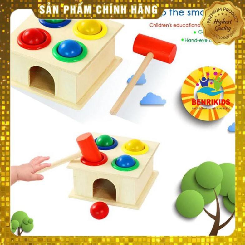 Đồ Chơi Gỗ Giúp Bé Học Màu Sắc Và Vận Động Bằng Trò Chơi Tương Tác Đập Bóng Benrikids